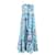 Diane Von Furstenberg Florales, wandelbares Maxikleid aus blauer Seide  ref.1165605
