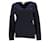 Suéter feminino Tommy Hilfiger Heritage com decote em V em algodão azul marinho  ref.1165944