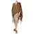 Autre Marque Khaki handmade fringed cape - One Size Brown  ref.1166282