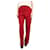Chanel Rote Wollhose mit geradem Bein – Größe UK 12 Wolle  ref.1166297