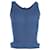 Camiseta sin mangas de punto acanalado Chanel en algodón azul  ref.1167979