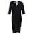 Vestido midi de tubo Victoria Beckham en viscosa de poliéster negra Negro  ref.1167994
