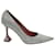 Amina Muaddi Zapatos de salón con punta en punta Ami en lona plateada Plata Lienzo  ref.1168002