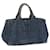 PRADA Canapa MM Hand Bag Canvas Blue Auth bs10259 Cloth  ref.1168708