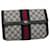 GUCCI GG Supreme Sherry Line Clutch Bag Red Navy 84 01 006 Auth th4322 Navy blue  ref.1168777