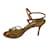 Manolo Blahnik Bronze Metallic Leather Ankle Strap Sandals  ref.1169316
