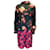 Autre Marque Dries Van Noten Black Multi Floral Printed Long Sleeved Embroidered Cotton Dress  ref.1169321