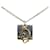 Silberne Dior-Halskette mit quadratischem Logo-Anhänger Geld  ref.1169344