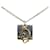 Collier à pendentif logo carré Dior argenté  ref.1169344