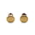 Chanel Paris Vintage Boucles d'oreilles à clip en métal doré avec petit logo rond  ref.1169749
