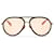 Óculos de sol redondos matizados da Gucci marrom Plástico Resina  ref.1169967