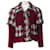 Chanel 16Veste à franges en tweed à carreaux A Runway FR 40 Noir Blanc Rouge Gris Bordeaux  ref.1170802