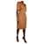 Chloé Brown short-sleeved v-neck dress - size FR 40 Cotton  ref.1171423