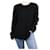 Ann Demeulemeester Black ribbed jumper with lace back - size S  ref.1171424