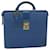 LOUIS VUITTON Epi Serviette Fermoir Business Bag Bleu LV Auth yk9656 Cuir  ref.1171623