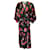 Autre Marque Scanlan Théodore Black / Robe portefeuille en soie à manches longues et imprimé multi-fleurs rose Multicolore  ref.1171701