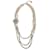 Chanel 2012 Collar de tres hilos de perlas y cristales Crudo Metal  ref.1171710