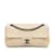 Bolso con solapa de piel de becerro envejecida acolchada Chanel CC beige Cuero  ref.1171763