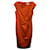 Max Mara Orangefarbenes Kleid mit Flügelärmeln und Gürtel aus orangefarbener Baumwolle  ref.1171838