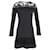 Roberto Cavalli Mini-robe bordée de dentelle en laine grise  ref.1172096