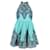 Zimmermann Moncur Ruffle-Neck Printed Mini Dress in Turquoise Polyester  ref.1172110