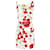 Dolce & Gabbana Minivestido sin mangas con estampado de amapolas y margaritas en viscosa con estampado floral Blanco Fibra de celulosa  ref.1172146