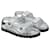 LOUIS VUITTON Nuevas sandalias plateadas cómodas con velcro T39 Plata Cuero  ref.1172958