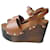 Céline CELINE Sandals 55 Wedge Triumph New Condition T37 Item Camel Leather  ref.1173202