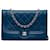 Wallet On Chain Chanel Blue CC gesteppte Lammleder-Geldbörse mit Kette Blau  ref.1173834