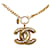 Collier pendentif Chanel Or CC Métal Plaqué or Doré  ref.1173854