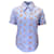 Autre Marque Duncan Azul / Camisa de algodão com botões de manga curta embelezada laranja  ref.1174396