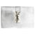 Llavero de cuero con monograma de Saint Laurent en negro  ref.1174600