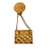 Broche CC Chanel com aba acolchoada dourada Dourado Metal  ref.1174613