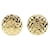 Chanel CC Matelassé Clip On Brincos Dourado Metal  ref.1174838