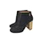 CHANEL Paris-Salzburg Grey Wool Quilted Gold Heeled Ankle Boots Dark grey  ref.1175334