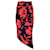 Autre Marque Collection Michael Kors Noir / Jupe mi-longue drapée en soie rouge à imprimé coquelicots  ref.1175799