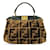 Bolso satchel Peekaboo Zucca mini de piel de oveja marrón de Fendi Castaño Cuero  ref.1175865