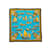 Hermès Teal & Gold Hermes Jonques et Sampans Motif Printed Silk Scarf Golden  ref.1175877