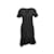 Vestido Negro Oscar de la Renta Manga Corta Talla US M Sintético  ref.1175885