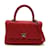 Chanel Borsa con manico in caviale trapuntato CC Rosso Pelle  ref.1176031