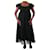 Autre Marque Vestido midi preto com bordado floral - tamanho L Seda  ref.1176129
