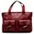 Burberry-Einkaufstasche aus rotem Horn-Leder mit Knebelverschluss Beige Leinwand  ref.1176170