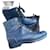 Bota de couro com cadarço Chanel 37 Azul marinho  ref.1176194