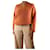 Autre Marque Orange fleck v-neck jumper - size L Cashmere  ref.1176289