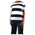 Autre Marque Navy blue and cream short-sleeved striped sweater - size L Cotton  ref.1176291