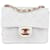 Chanel gestepptes Lammleder 24K Gold Mini-Umhängetasche mit einer Klappe Weiß Leinwand  ref.1176436