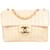 Chanel Quilted Lambskin 24K Gold Single Flap Jumbo Crossbody Bag Beige Cloth  ref.1176446