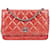 Chanel Soft Leather Wallet On Chain Crossbody Bag Red Cloth  ref.1176459