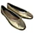 Yves Saint Laurent french gold ballet flat Golden Leather  ref.1176581