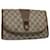 GUCCI GG Supreme Web Sherry Line Clutch Bag Rot Beige 89 01 030 Auth ep2520  ref.1176859